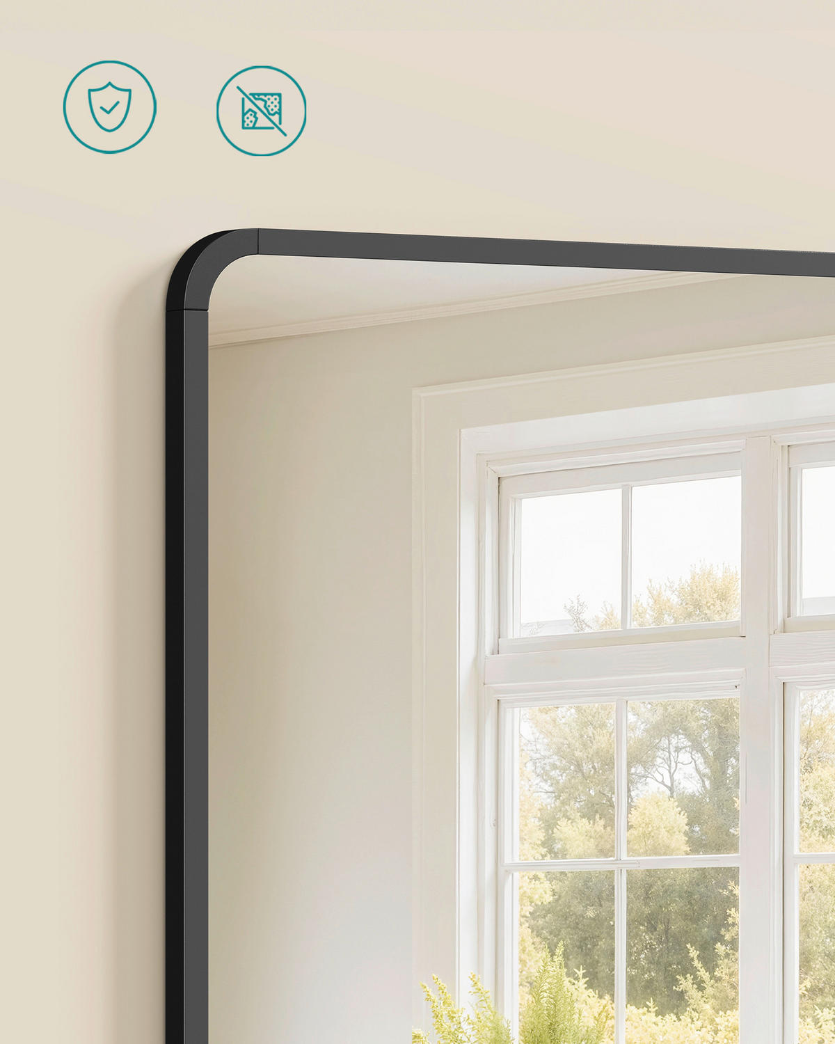 BADEZIMMERSPIEGEL 61/91/1,3 cm  - Schwarz, Trend, Glas/Metall (61/91/1,3cm) - Boxxx