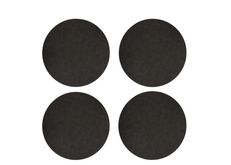 GLASUNDERLÄGG SET 4 delar 10 cm - svart, Basics, textil (10cm)