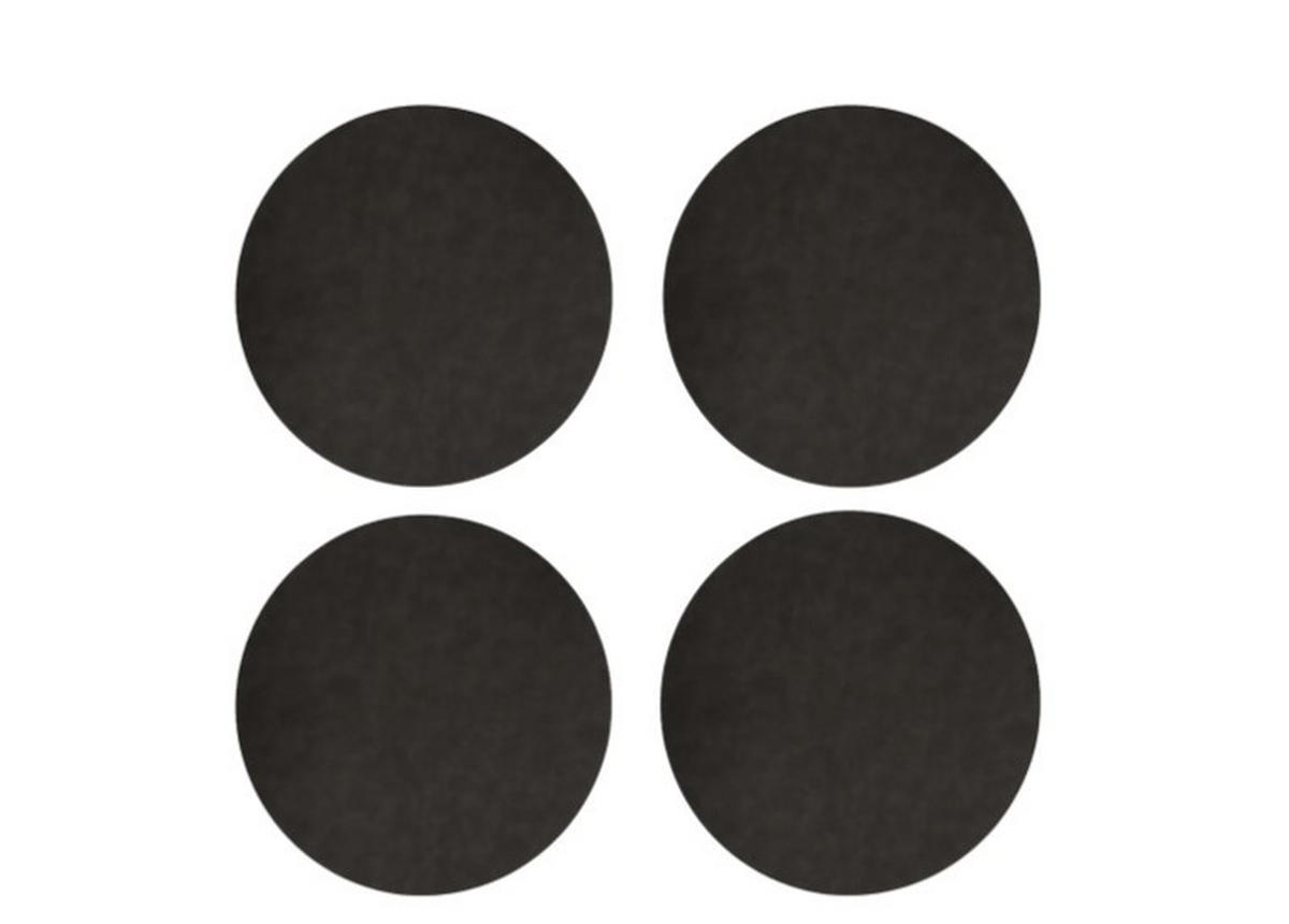 GLASUNDERLÄGG SET 4 delar 10 cm - svart, Basics, textil (10cm)