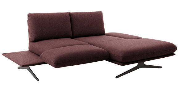 ECKSOFA  in Flachgewebe Bordeaux  234/155 cm  - Bordeaux/Schwarz, Design, Textil/Metall (234/155cm) - Dieter Knoll