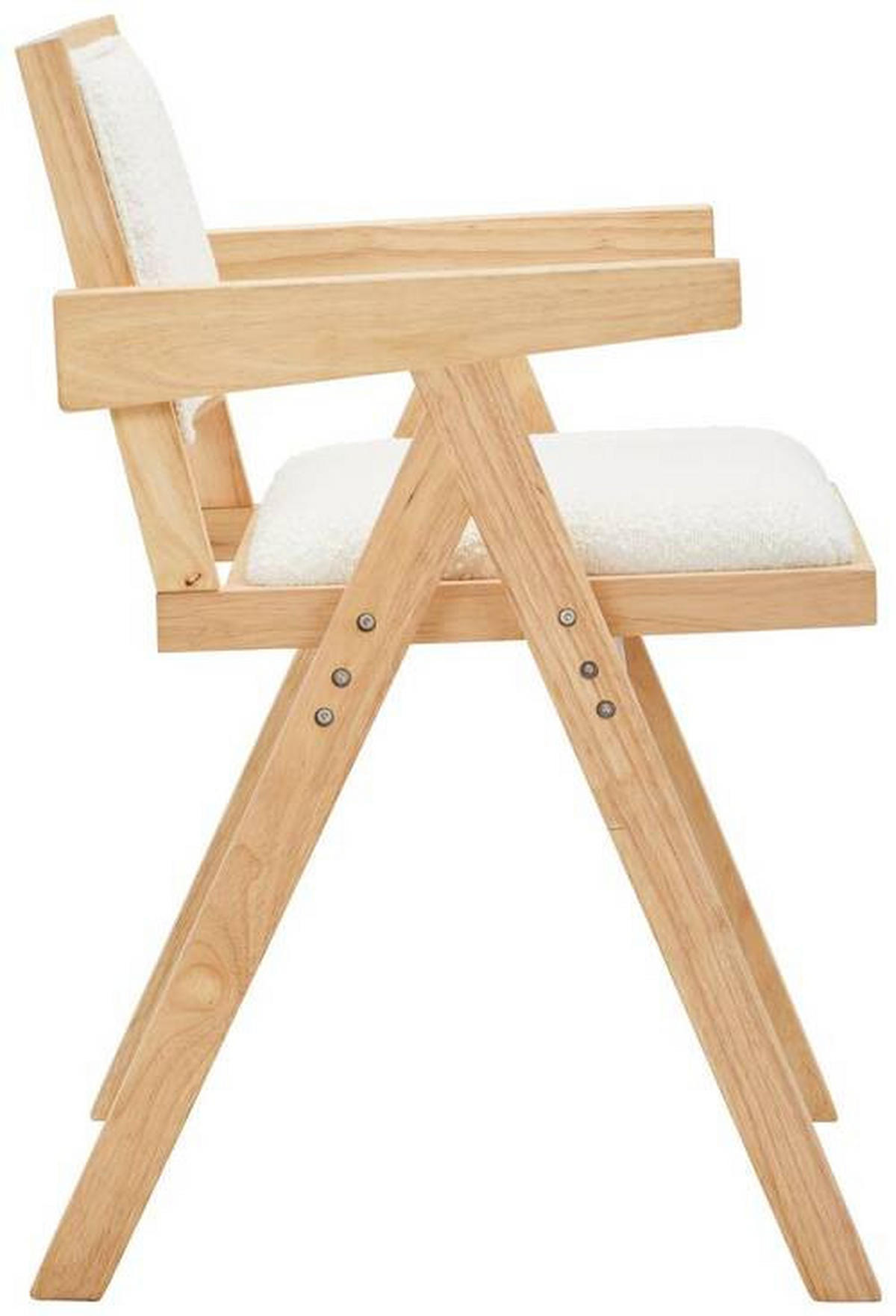 SCAUN CU BRAȚE in culoare natur, alb  - alb/culoare natur, Modern, lemn/textil (51/79/54cm) - Livetastic