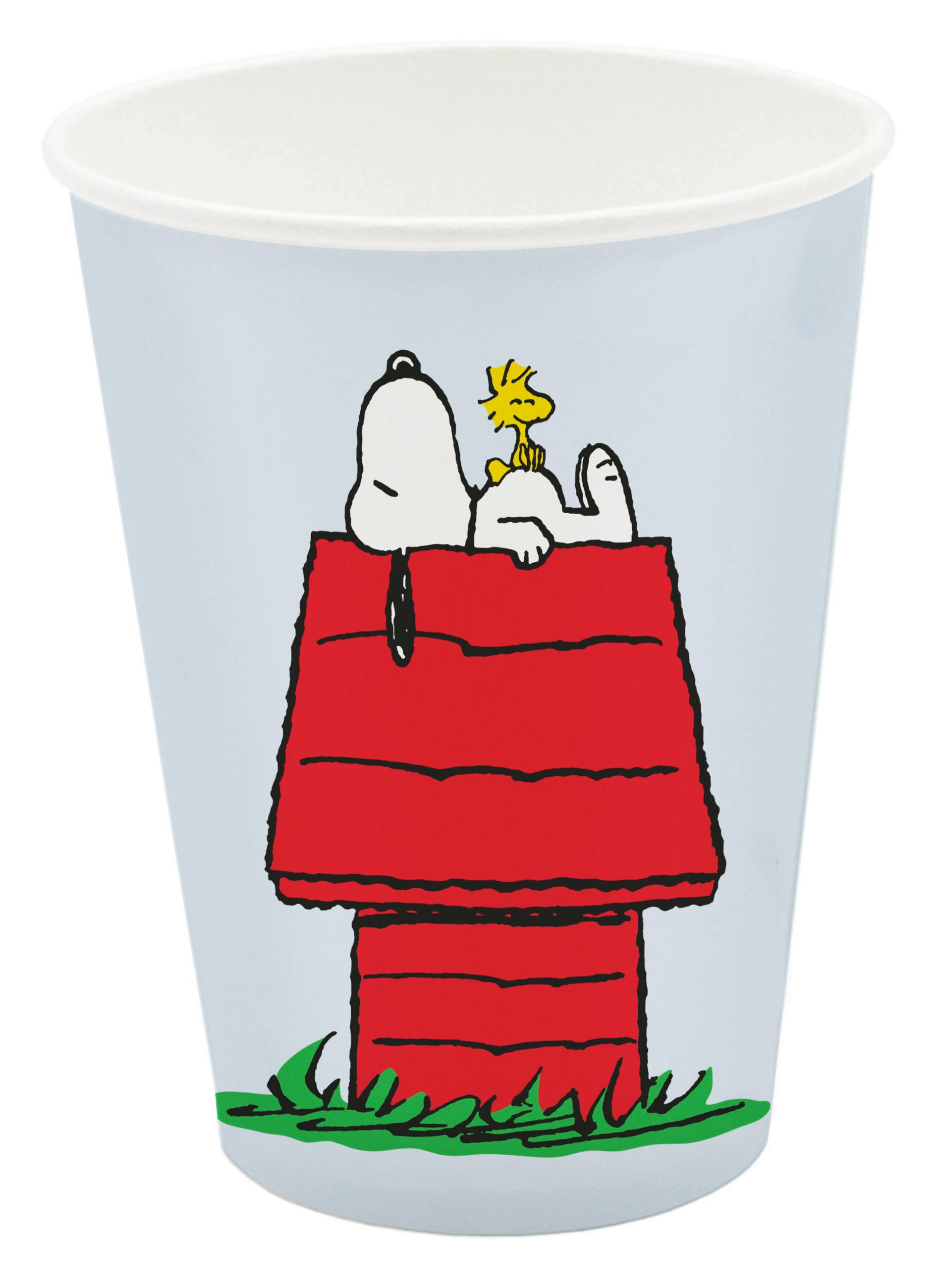 PAPPTRINKBECHER - Rot/Hellblau, Trend, Papier (7/14,5/7cm)