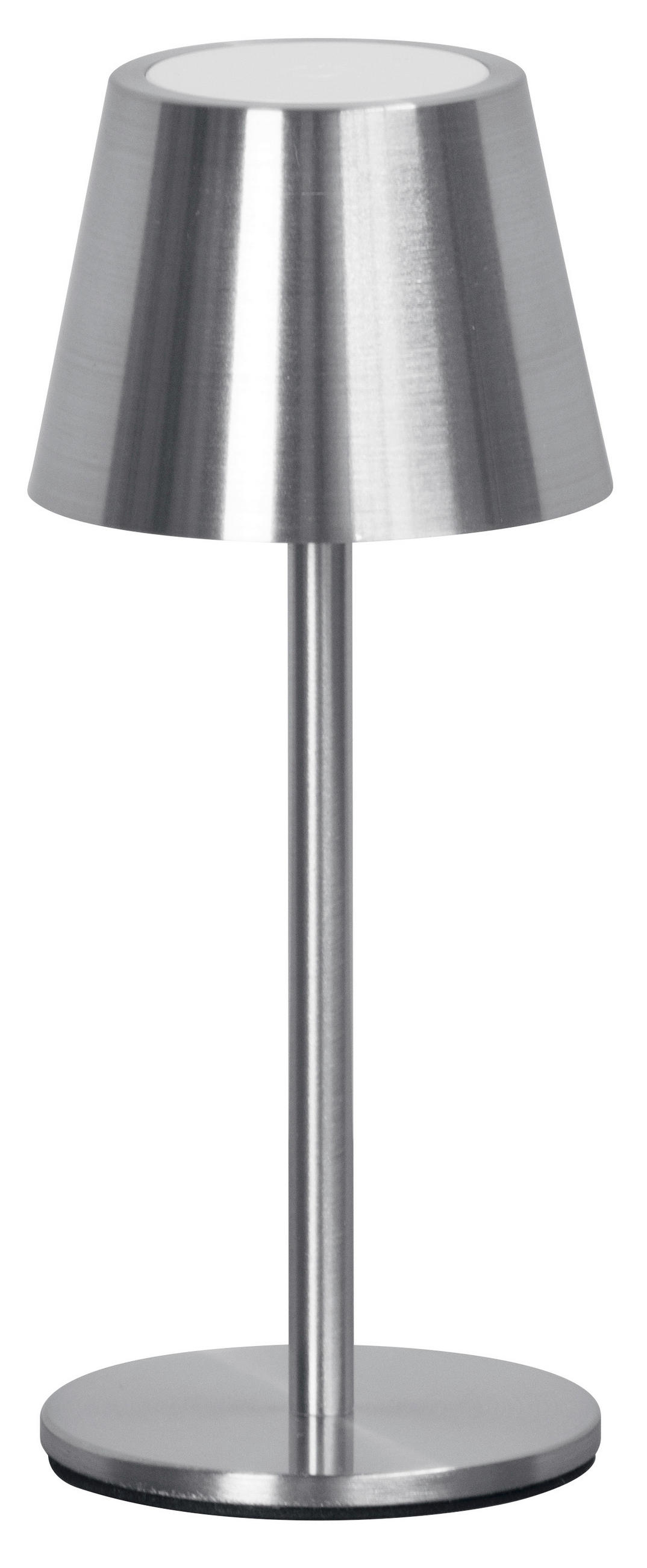 XXXLutz Akku-Tischleuchte Salerno Nickel 20 cm