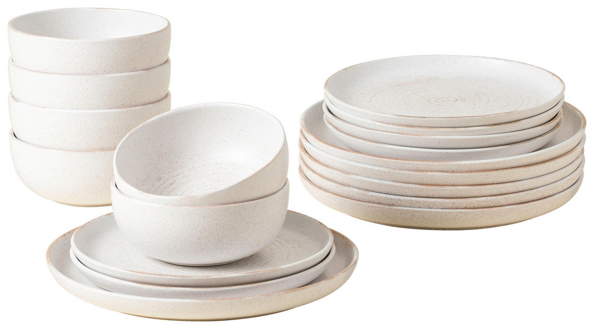 KOMBISERVICE Creme VERMONT 18-teilig 6 Personen  - Creme, Basics, Keramik - Costa Nova