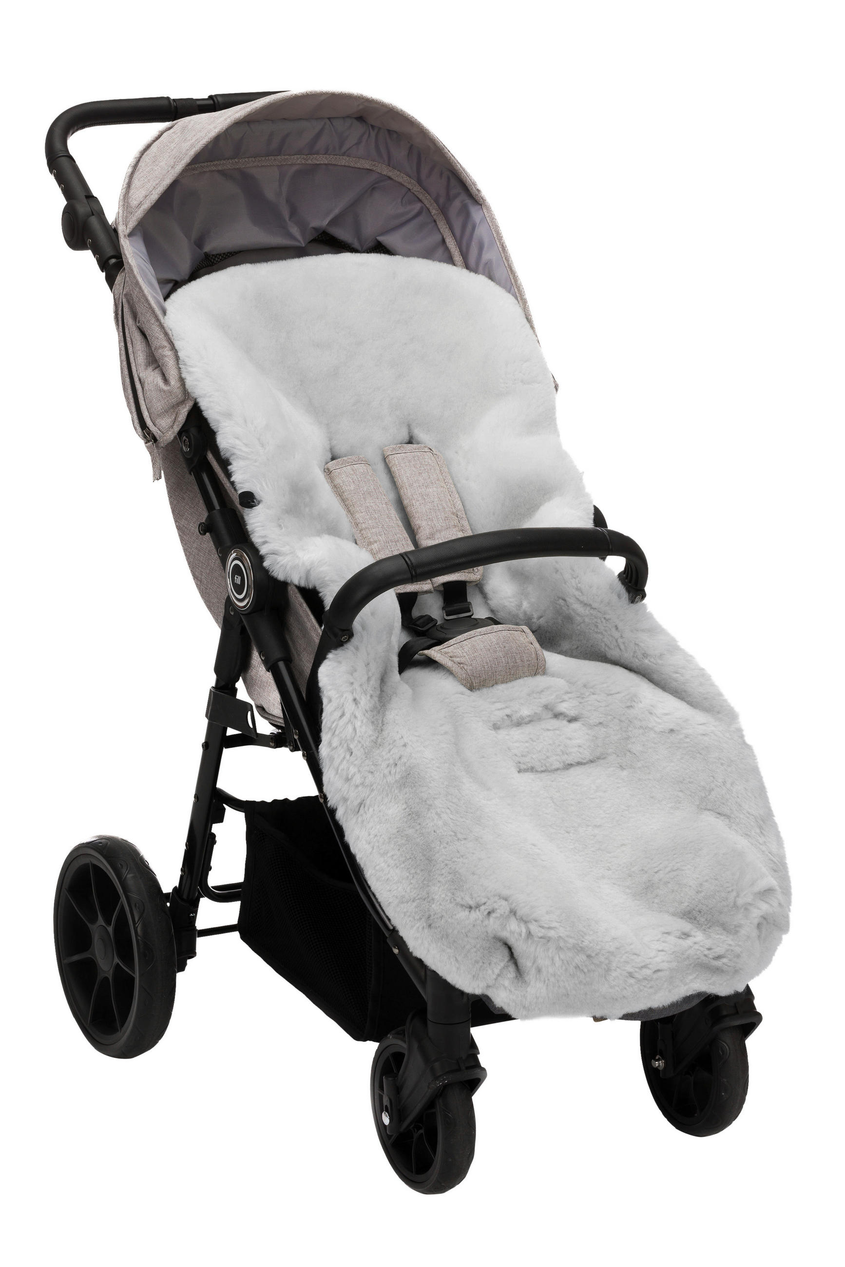 BUGGY-FUßSACK - Dunkelgrau, Trend, Textil/Fell (50/100cm) - Jimmylee
