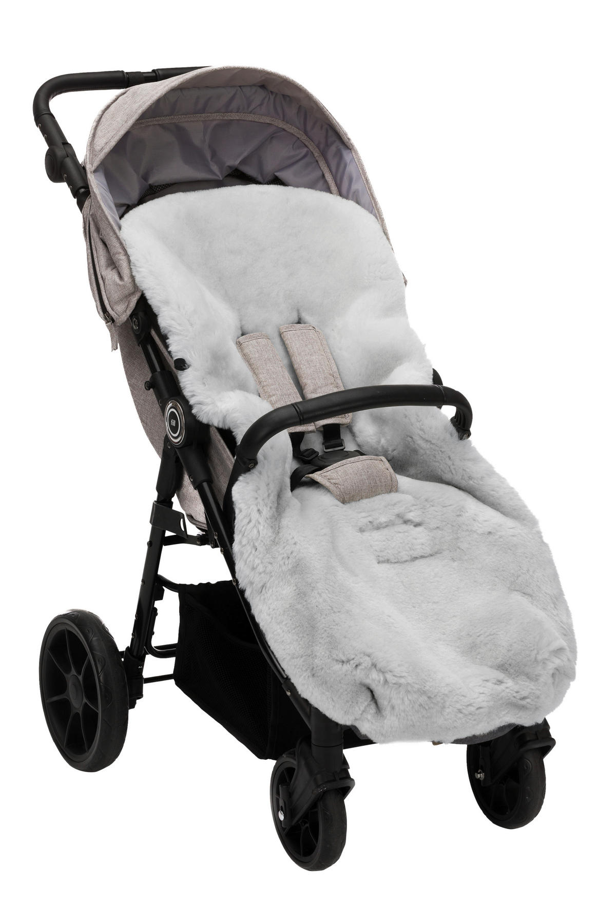 BUGGY-FUßSACK Bernina Wool  - Dunkelgrau, Trend, Textil/Fell (50/100cm) - Jimmylee