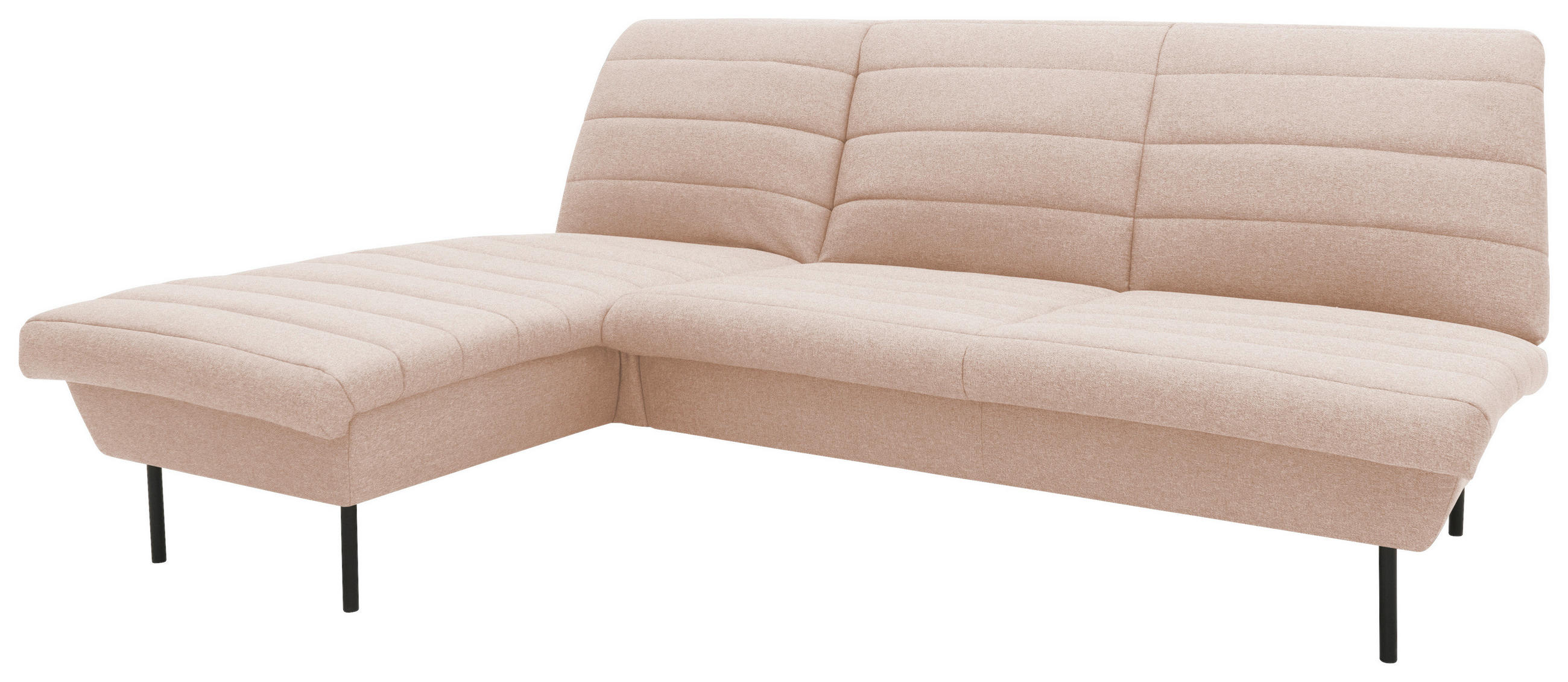 ECKSOFA Looks IX Creme Webstoff  - Creme/Schwarz, Design, Textil/Metall (168/214cm) - LOOKS by W.Joop