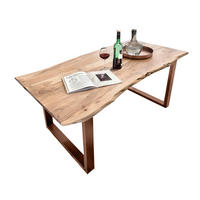 ESSTISCH 160/85/76 cm Echtholz  Holz, Metall rechteckig Braun, Naturfarben  - Braun/Naturfarben, MODERN, Holz/Metall (160/85/76cm) - MID.YOU