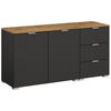 SIDEBOARD 120/61/42 cm Graphitfarben, Eiche Artisan  - Alufarben/Graphitfarben, Trend, Holzwerkstoff/Kunststoff (120/61/42cm) - Stylife