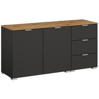 SIDEBOARD 120/61/42 cm Graphitfarben, Eiche Artisan  - Alufarben/Graphitfarben, Trend, Holzwerkstoff/Kunststoff (120/61/42cm) - Stylife