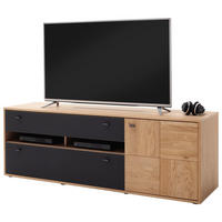 LOWBOARD 184/63/50 cm  - Eiche Bianco/Anthrazit, Design, Glas/Holz (184/63/50cm) - MID.YOU