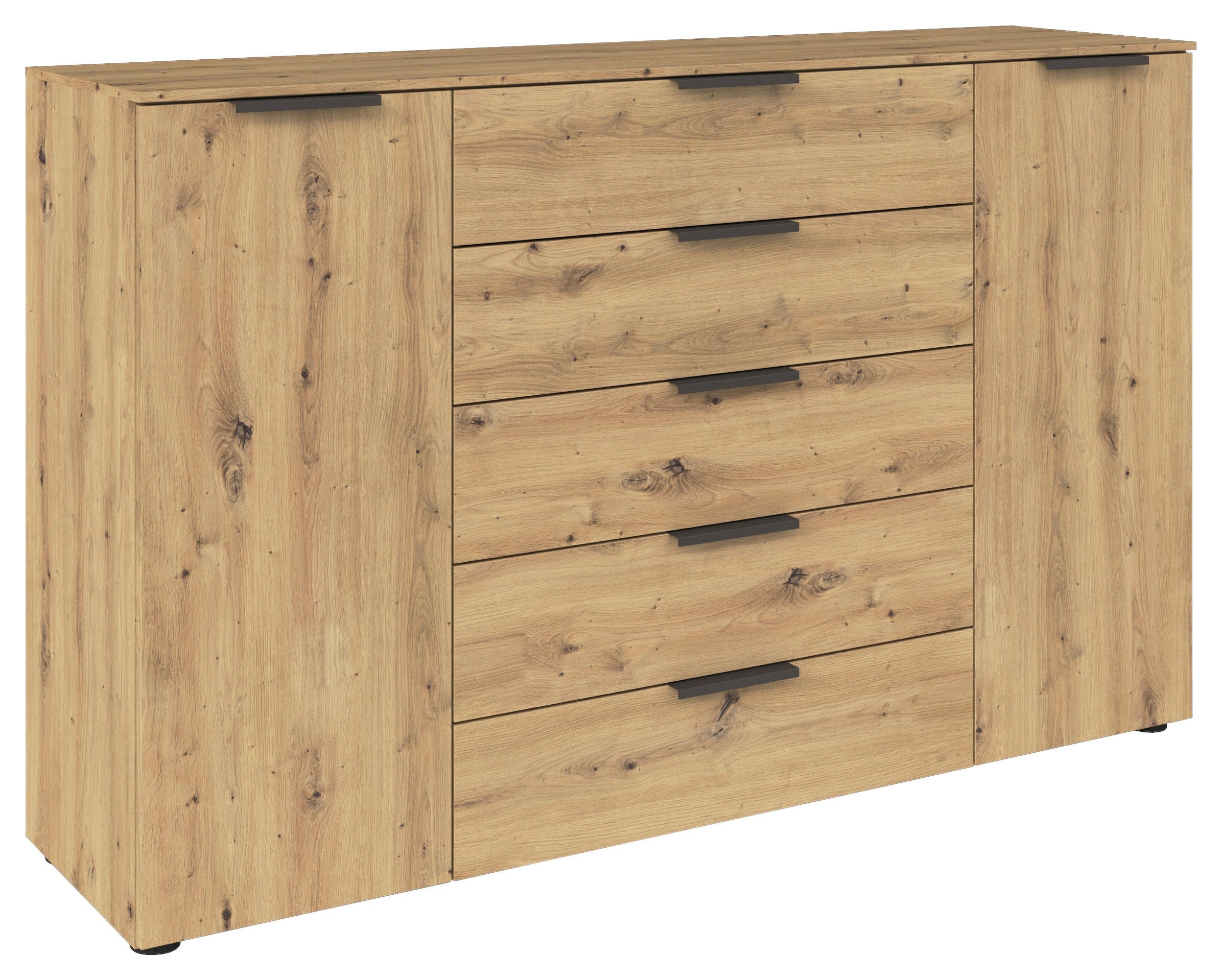 KOMMODE in 160/100/42 cm - Graphitfarben/Schwarz, MODERN, Holzwerkstoff/Kunststoff (160/100/42cm) - Rauch Möbel