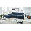 ECKSOFA in Webstoff Dunkelblau  - Silberfarben/Dunkelblau, Konventionell, Textil/Metall (260/82/182cm) - Trendmanufaktur