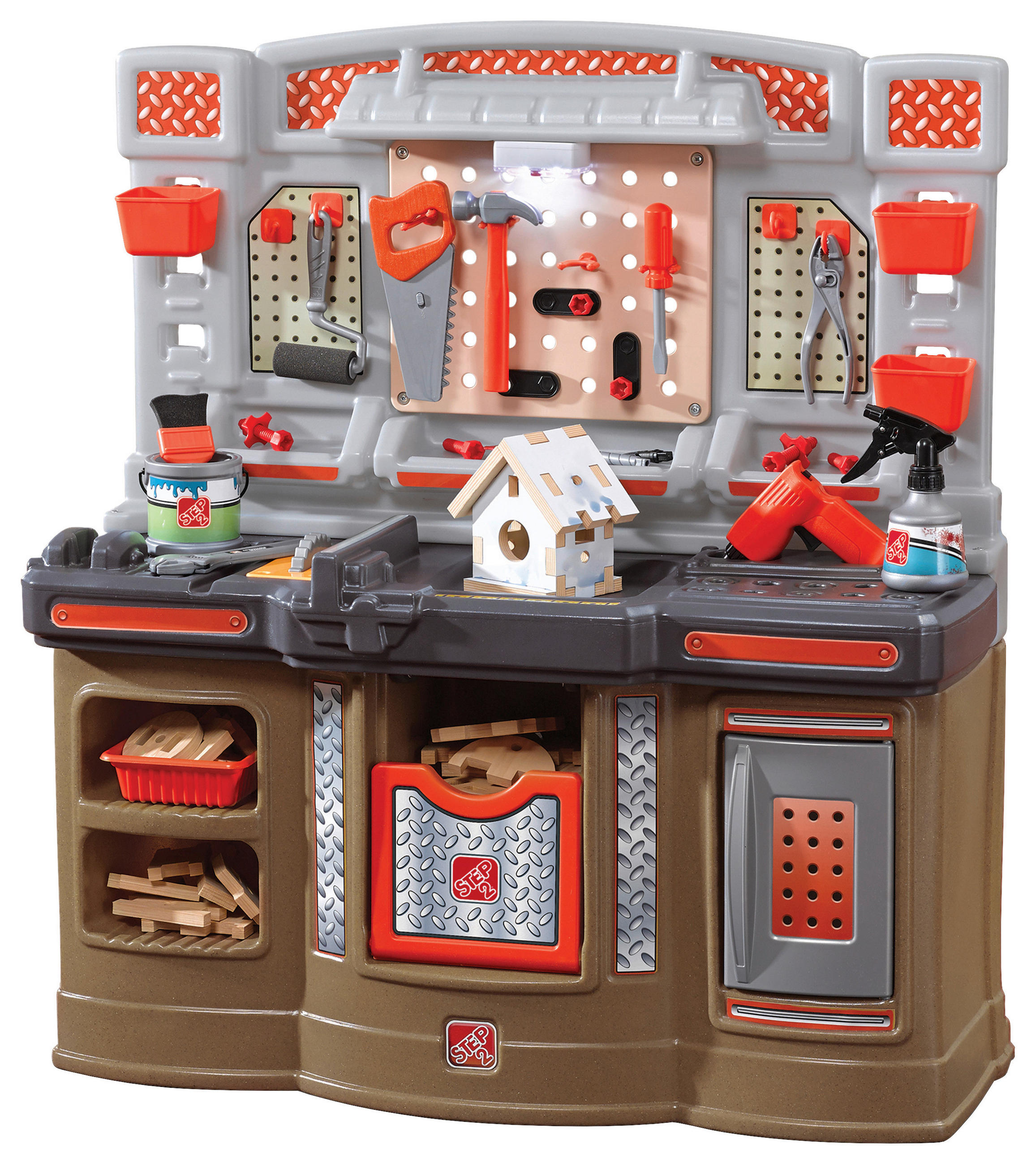 XXXLutz Kinderwerkbank Braun, Grau 97.8x86.4x86.4 cm