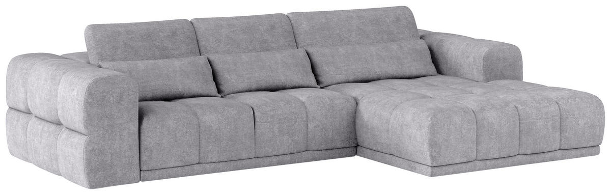 HÖRNSOFFA i chenille grå  - svart/grå, Klassisk, textil/plast (290/203cm) - MID.YOU