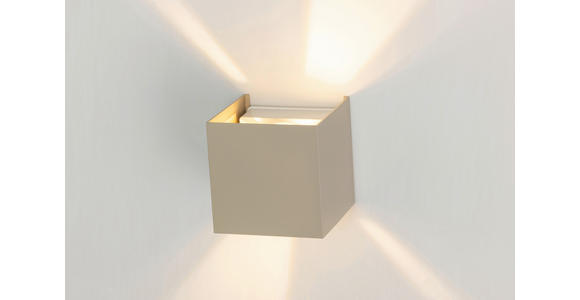 LED-WANDLEUCHTE 10/10/10 cm   - Sandfarben, Basics, Kunststoff/Metall (10/10/10cm) - Novel