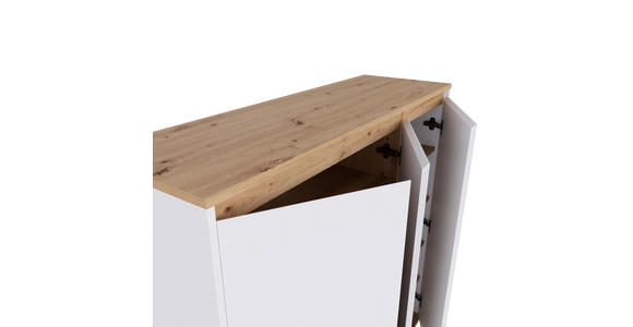 SCHUHSCHRANK 120/115/38 cm  - Schwarz/Weiß, MODERN, Holzwerkstoff/Kunststoff (120/115/38cm) - Carryhome