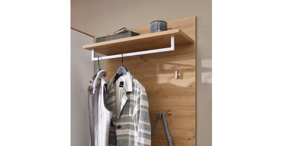 GARDEROBE 4-teilig  in 206/202/38 cm  - Weiß/Eiche Artisan, Design, Glas/Holzwerkstoff (206/202/38cm) - Xora