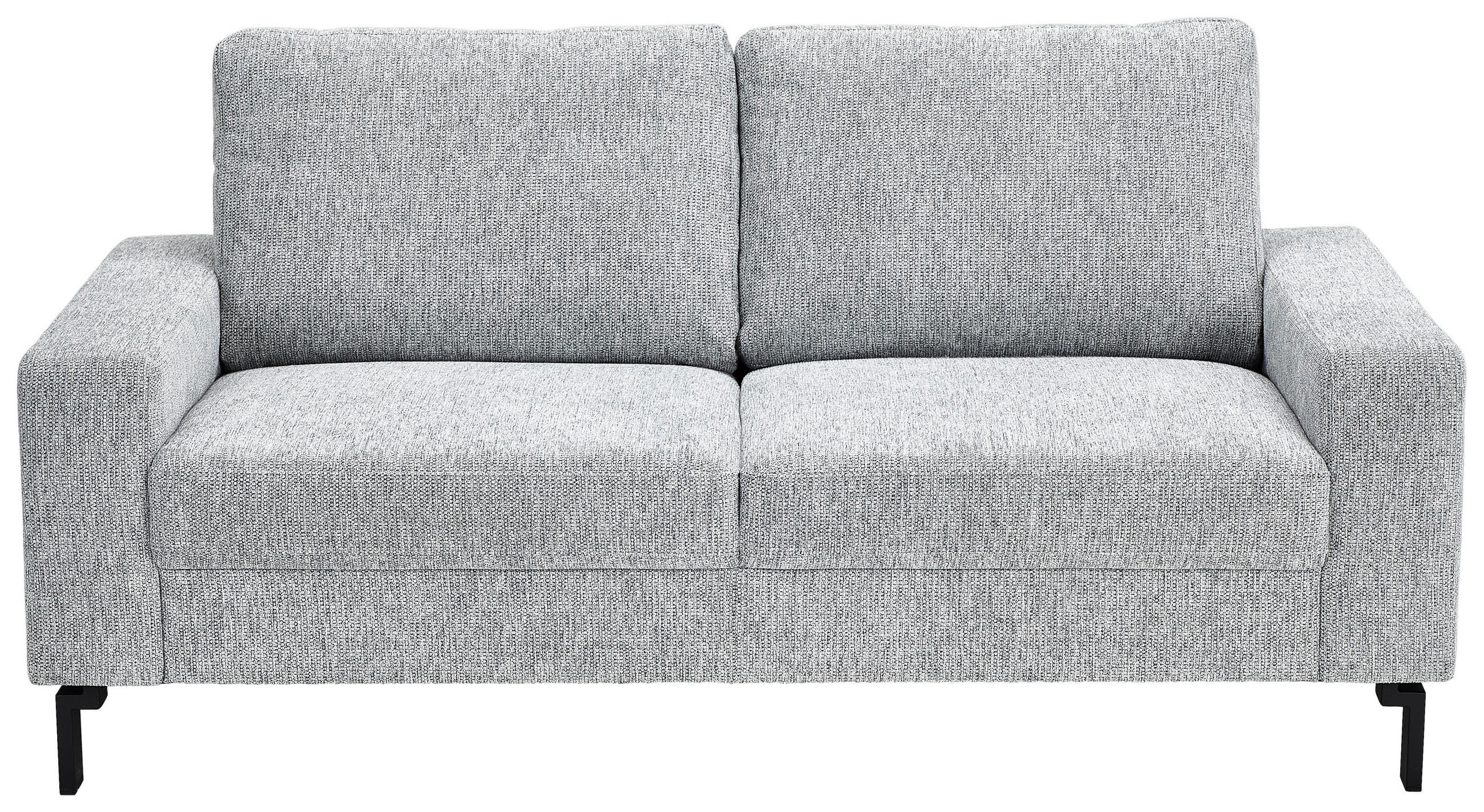 2-SITZER-SOFA Flachgewebe Hellgrau  - Hellgrau/Schwarz, Design, Textil/Metall (178/86/97cm) - Hom`in