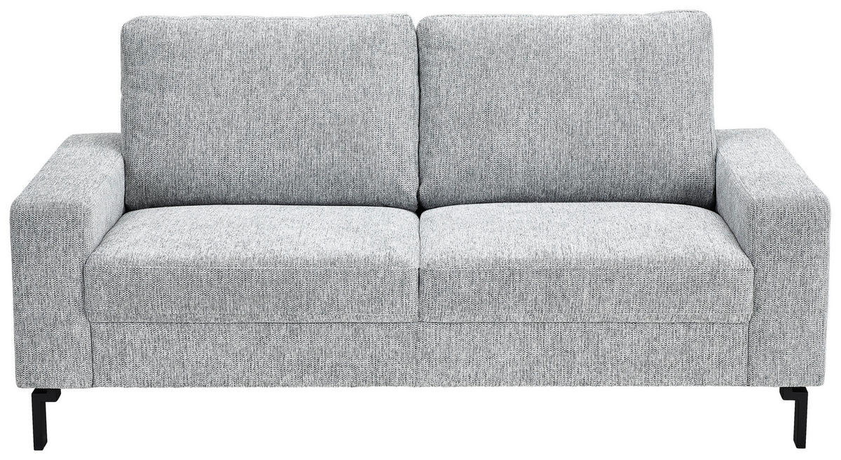 2-SITZER-SOFA  in Flachgewebe Hellgrau  - Hellgrau/Schwarz, Design, Textil/Metall (178/86/97cm) - Hom`in