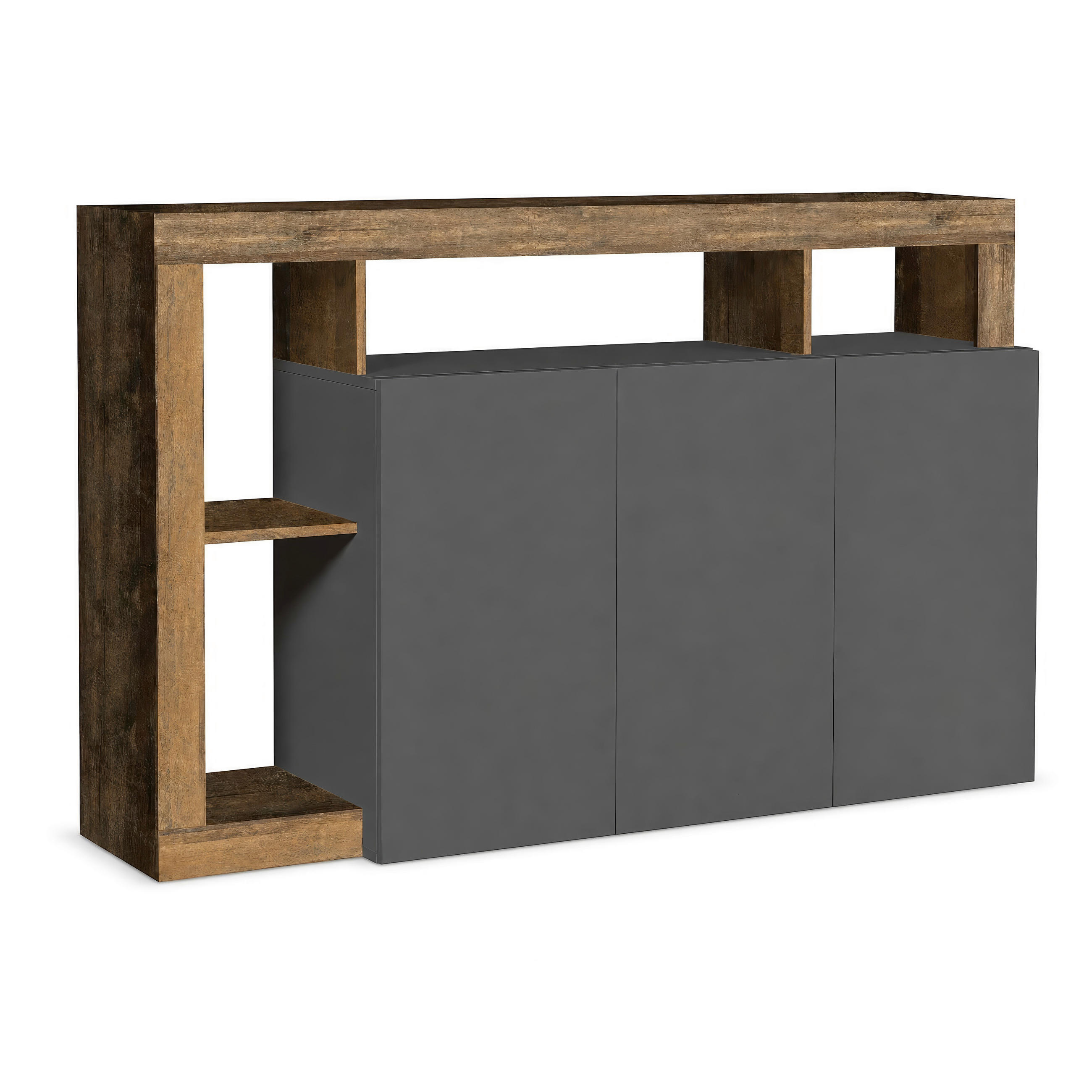 KOMODA  146/93/40 cm  antracit, stari hrast  - stari hrast/antracit, Osnovno, pločasti materijal (146/93/40cm) - Ti'me