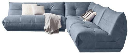 ECKSOFA in Lederlook Blaugrau  285/315 cm  - Blaugrau, Trend, Textil (285/315cm) - Livetastic