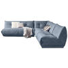 ECKSOFA Blaugrau Lederlook  - Blaugrau, Trend, Textil (285/315cm) - Livetastic