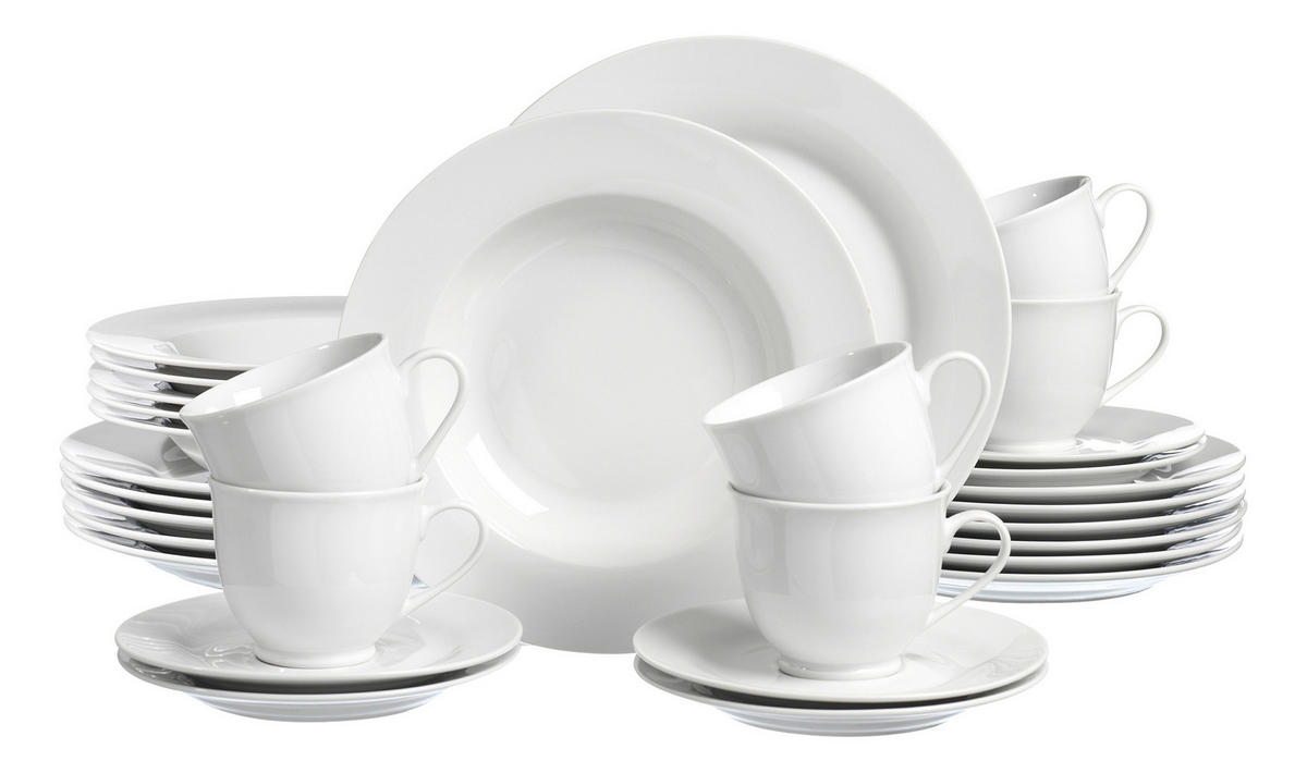 KOMBISERVICE 30-teilig  - Weiß, Basics, Keramik (54/35/34cm) - Ritzenhoff Breker