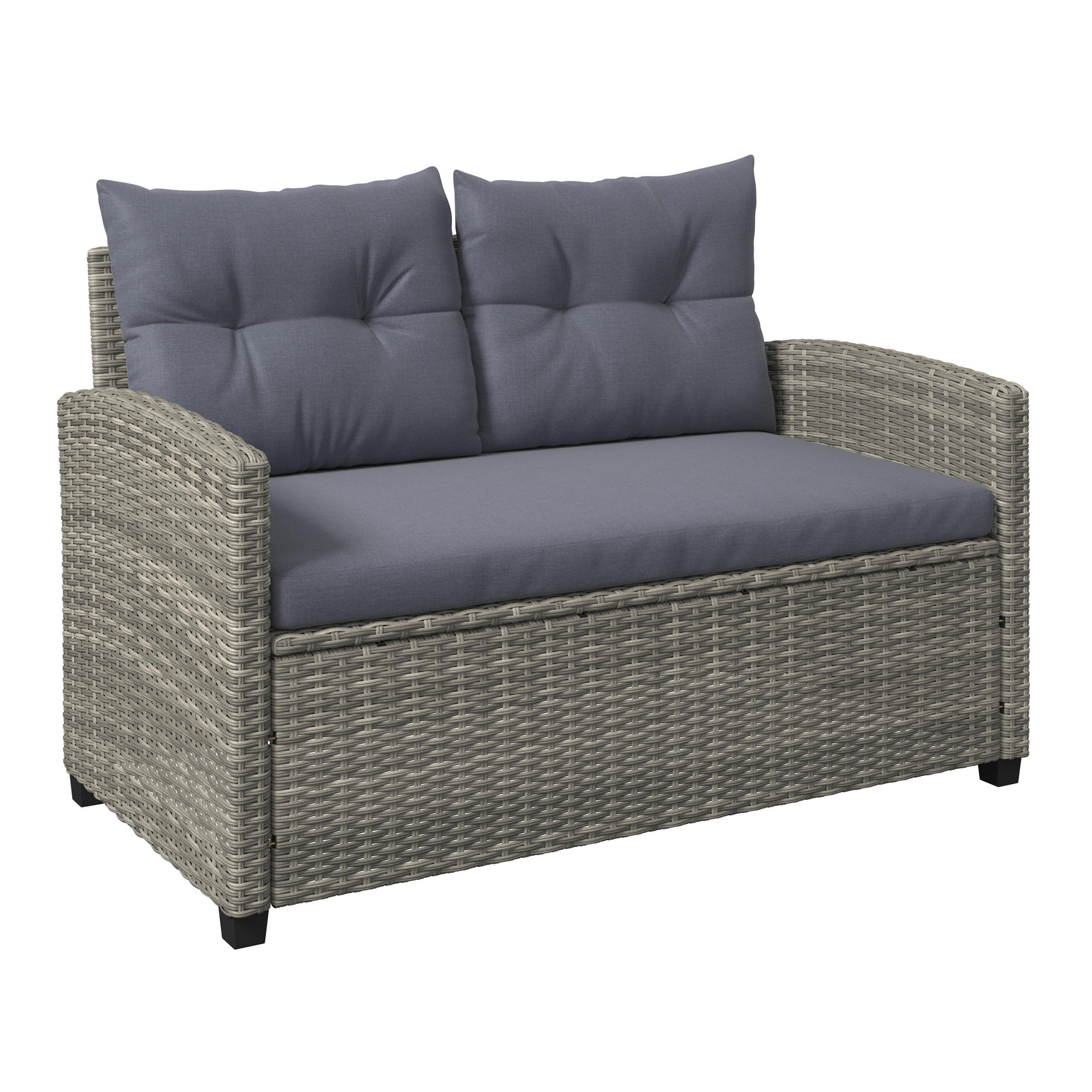 GARTENBANK 120/76/67 cm  in Grau, Dunkelgrau  - Dunkelgrau/Schwarz, MODERN, Kunststoff/Textil (120/76/67cm) - Ambia Garden