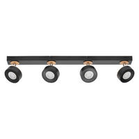 LED-STRAHLER 69,8/9/10,8 cm   - Schwarz, Design, Holz/Kunststoff (69,8/9/10,8cm) - Osram