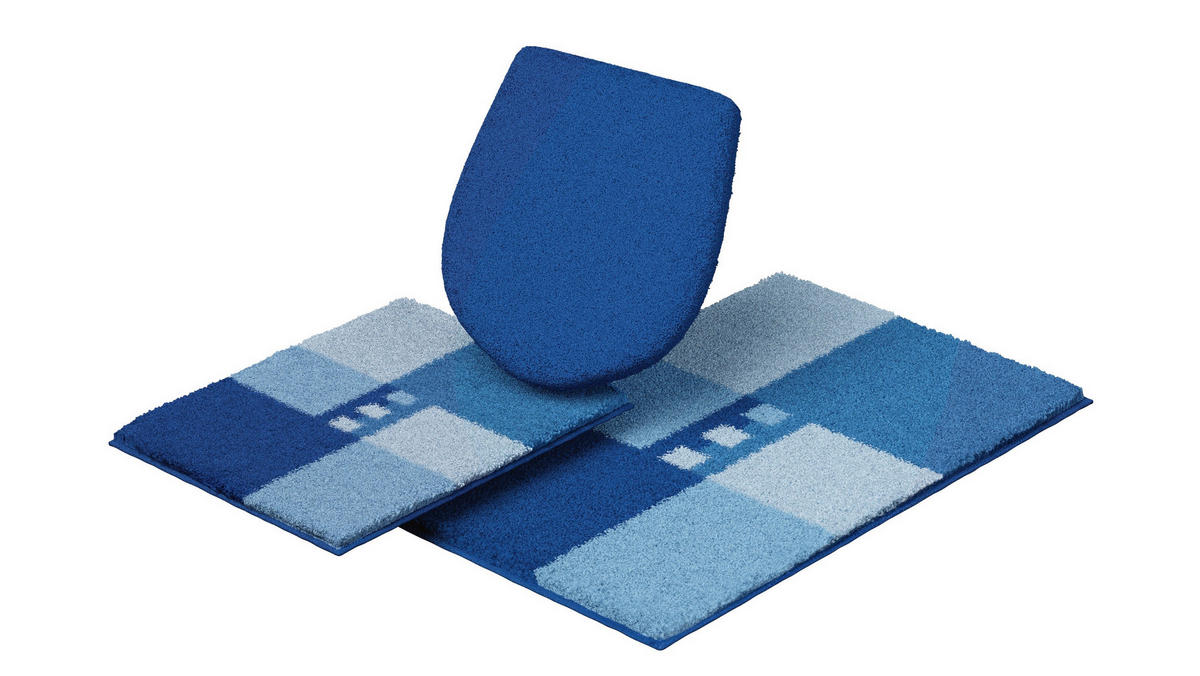 BADEMATTENSET Grund Blau  - Blau, Basics, Kunststoff/Textil - Grund