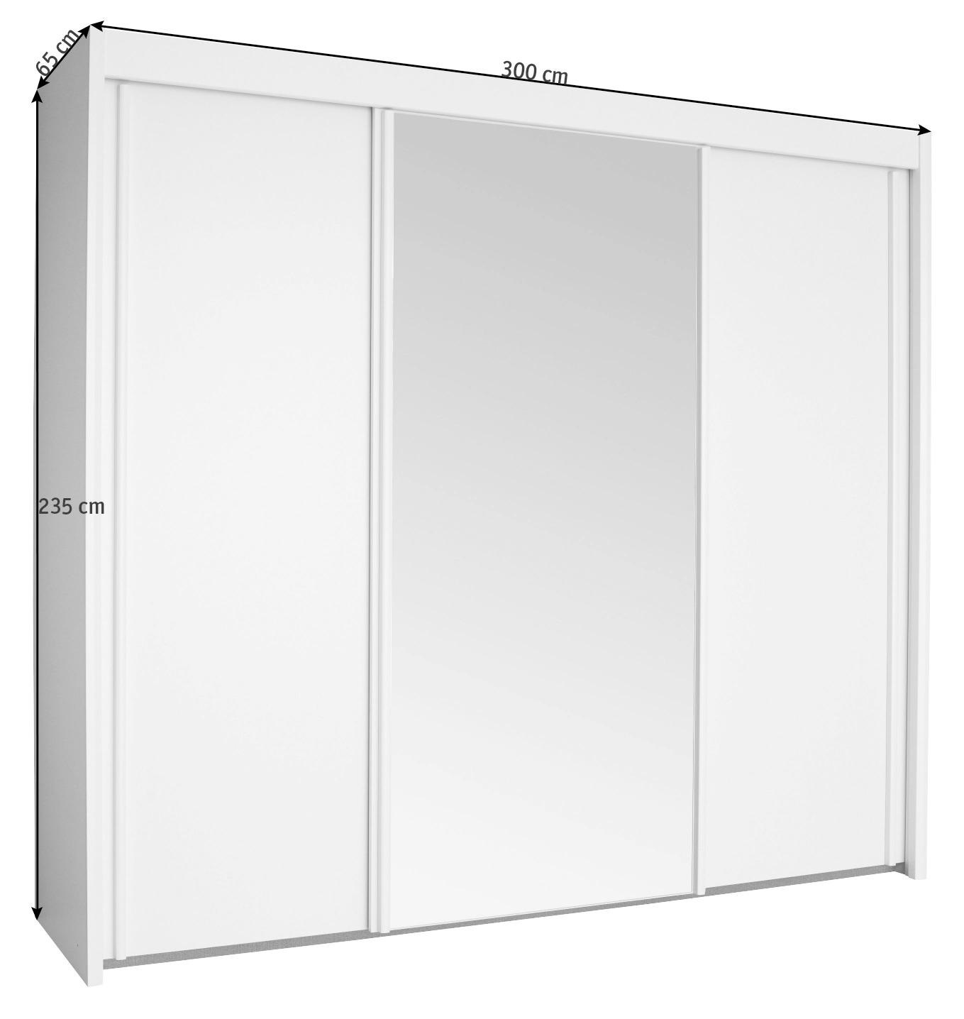 SCHWEBETÜRENSCHRANK 3-türig Sonoma Eiche - Sonoma Eiche, Basics, Glas/Holzwerkstoff (300/235/65cm) - Cantus