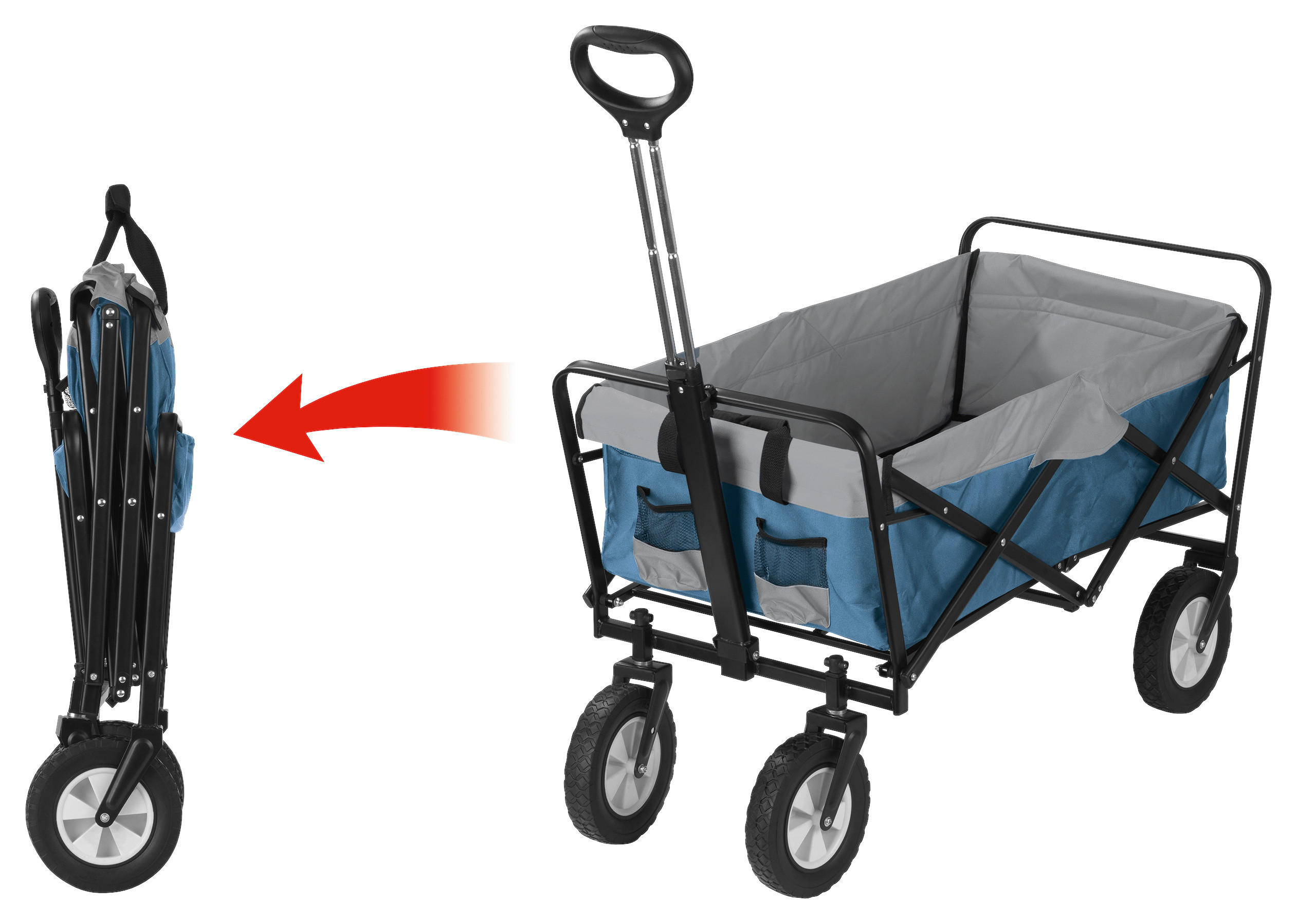BOLLERWAGEN  EASYmaxx   - Blau/Schwarz, MODERN, Kunststoff/Metall (100/50/61cm)