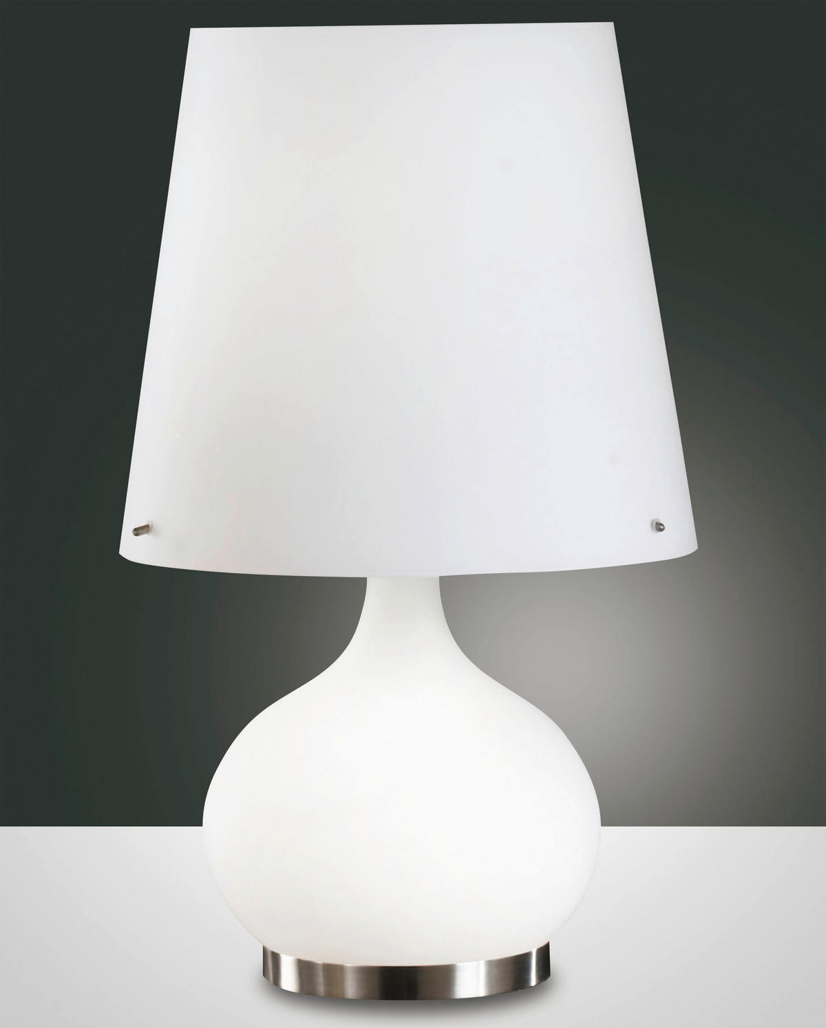 TISCHLEUCHTE Ade 32/58 cm   - Weiß, Design, Glas/Metall (32/58cm) - Fabas Luce