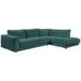 ECKSOFA  in Cord Grün  325/224 cm  - Schwarz/Grün, Design, Kunststoff/Textil (325/224cm) - Hom`in