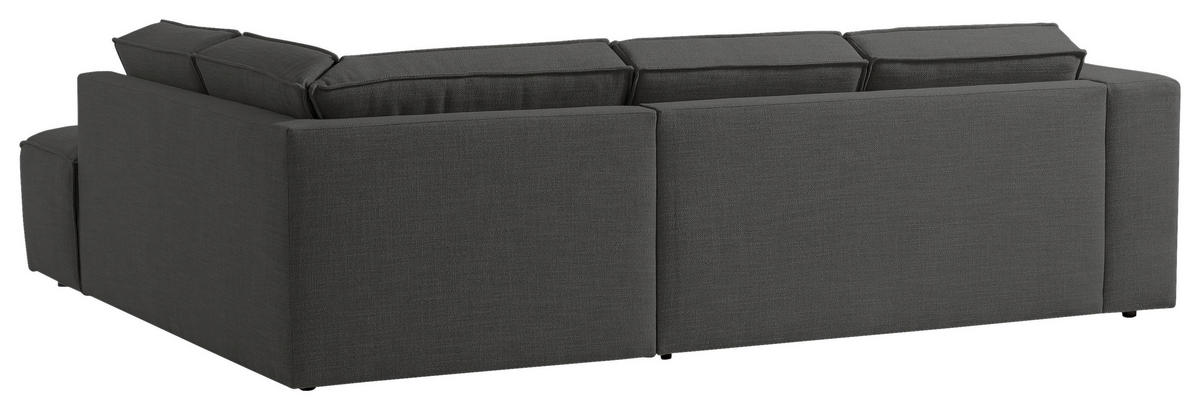 ECKSOFA DICE Anthrazit Struktur  - Anthrazit/Schwarz, MODERN, Kunststoff/Textil (275/220cm) - Trendmanufaktur