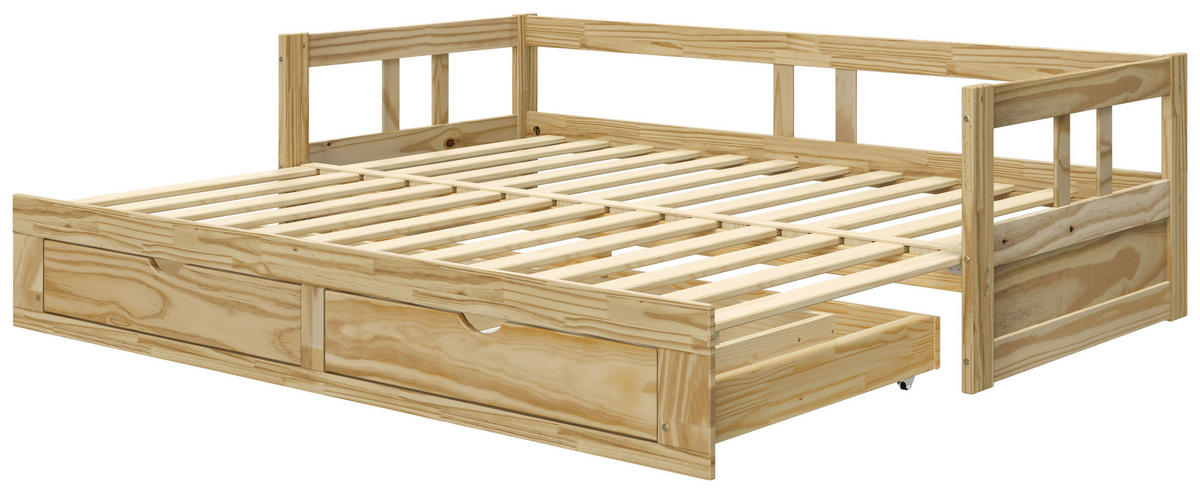 AUSZIEHBETT 90/200 cm  in Naturfarben  - Naturfarben, MODERN, Holz/Holzwerkstoff (90/200cm) - MID.YOU