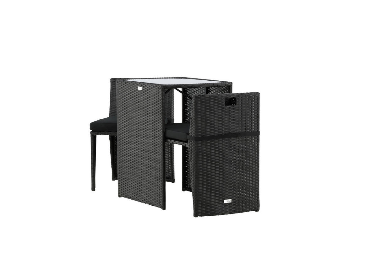 CAFÉSET metall, plast, textil  - grå/svart, Klassisk, metall/textil - Gardenson
