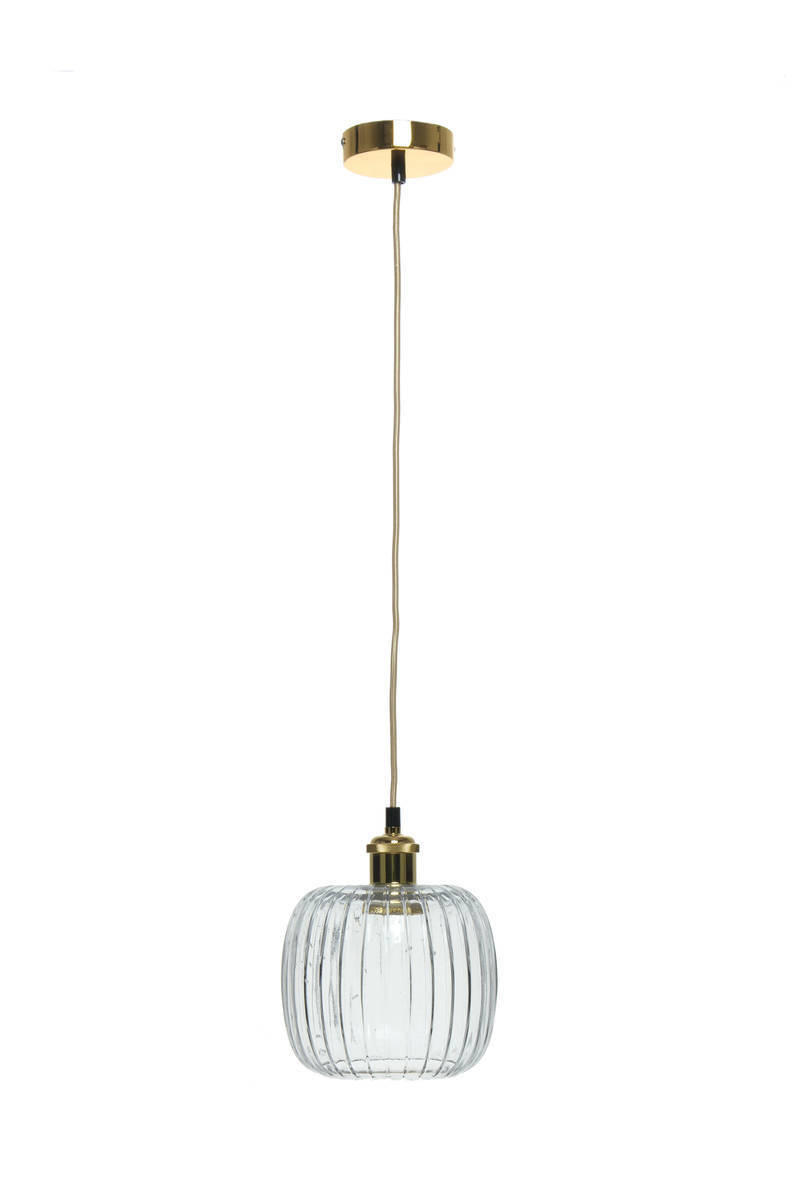 HÄNGELEUCHTE  18/24/18 cm   - Klar/Goldfarben, Trend, Glas (18/24/18cm) - Kayoom