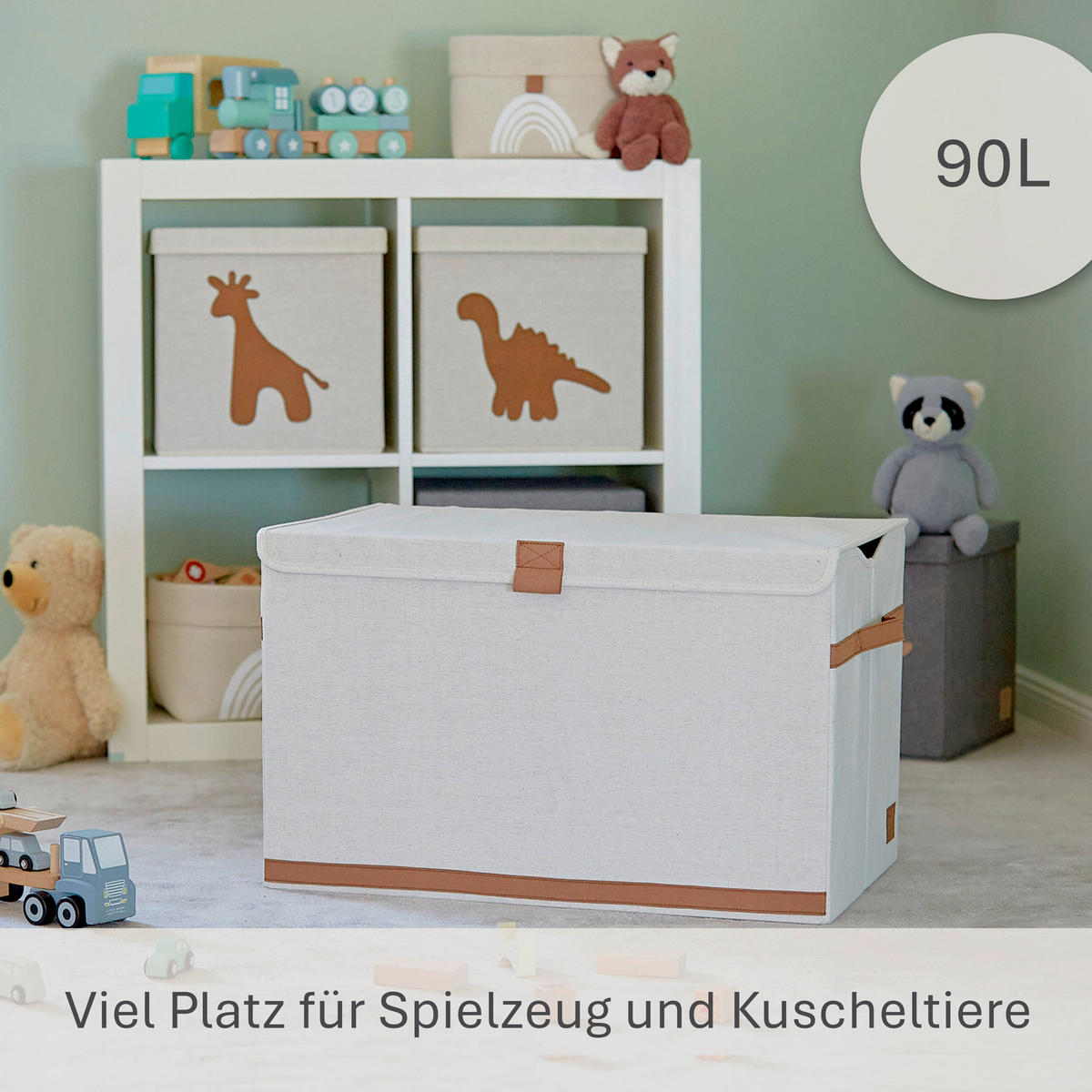 TRUHE - Beige, Basics, Holzwerkstoff/Textil (62/37,5/39cm) - Store It