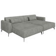 BIGSOFA  in Chenille Graubraun  - Graubraun/Schwarz, MODERN, Textil/Metall (300/80/190cm) - Carryhome