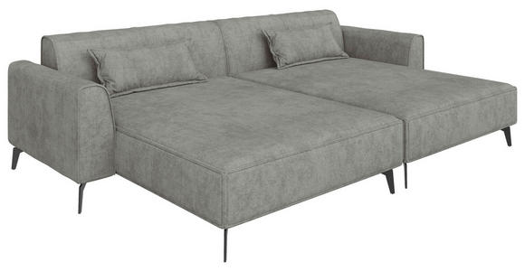 BIGSOFA  in Chenille Graubraun  - Graubraun/Schwarz, MODERN, Textil/Metall (300/80/190cm) - Carryhome