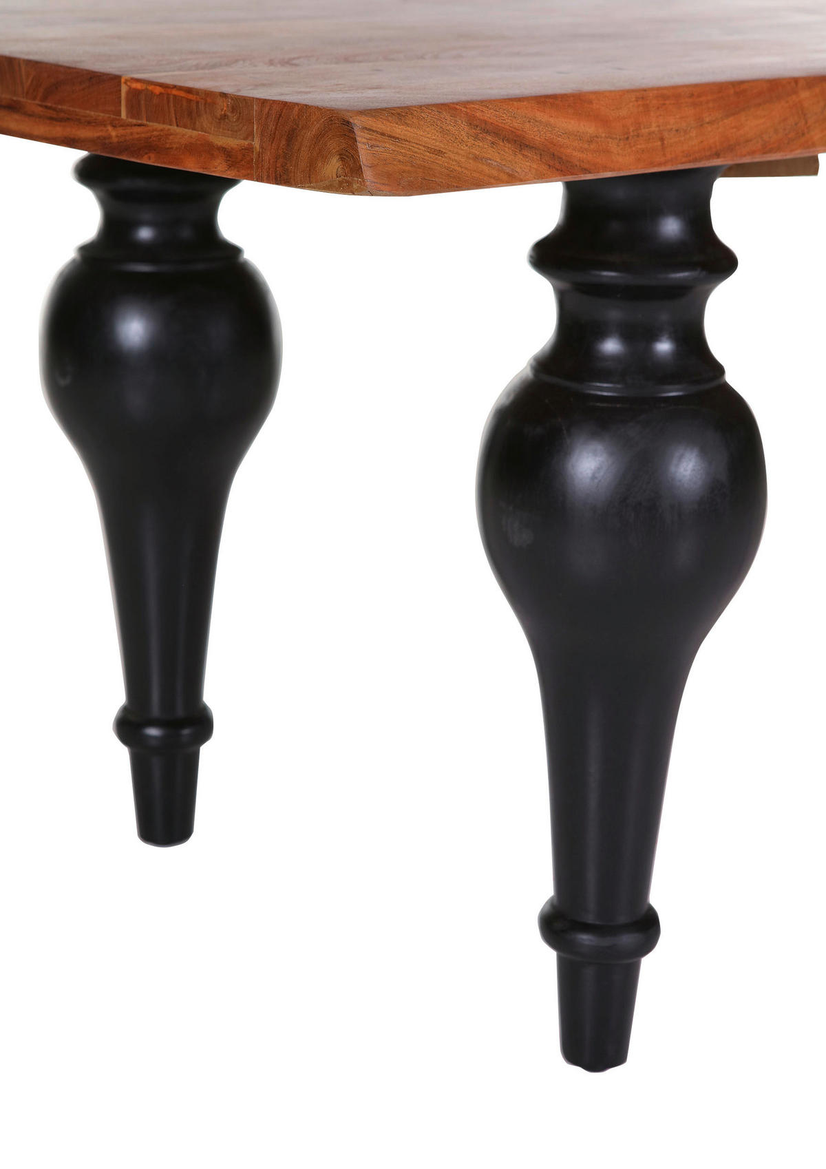 ESSTISCH 220/100/79 cm Echtholz  Holz rechteckig Naturfarben, Schwarz  - Schwarz/Naturfarben, ROMANTIK / LANDHAUS, Holz (220/100/79cm) - Landscape