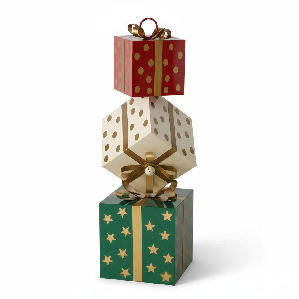 DEKOGESCHENKBOX - Rot/Goldfarben, Basics, Metall (33/33/110cm)