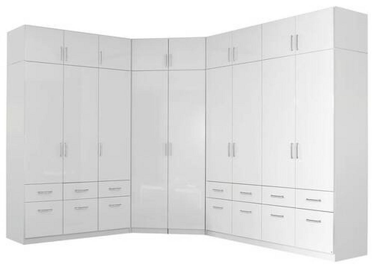 ARMOIRE D'ANGLE in  - Weiss Hochglanz/Weiss, Design, Holzwerkstoff/Kunststoff (117/197/117cm) - Carryhome