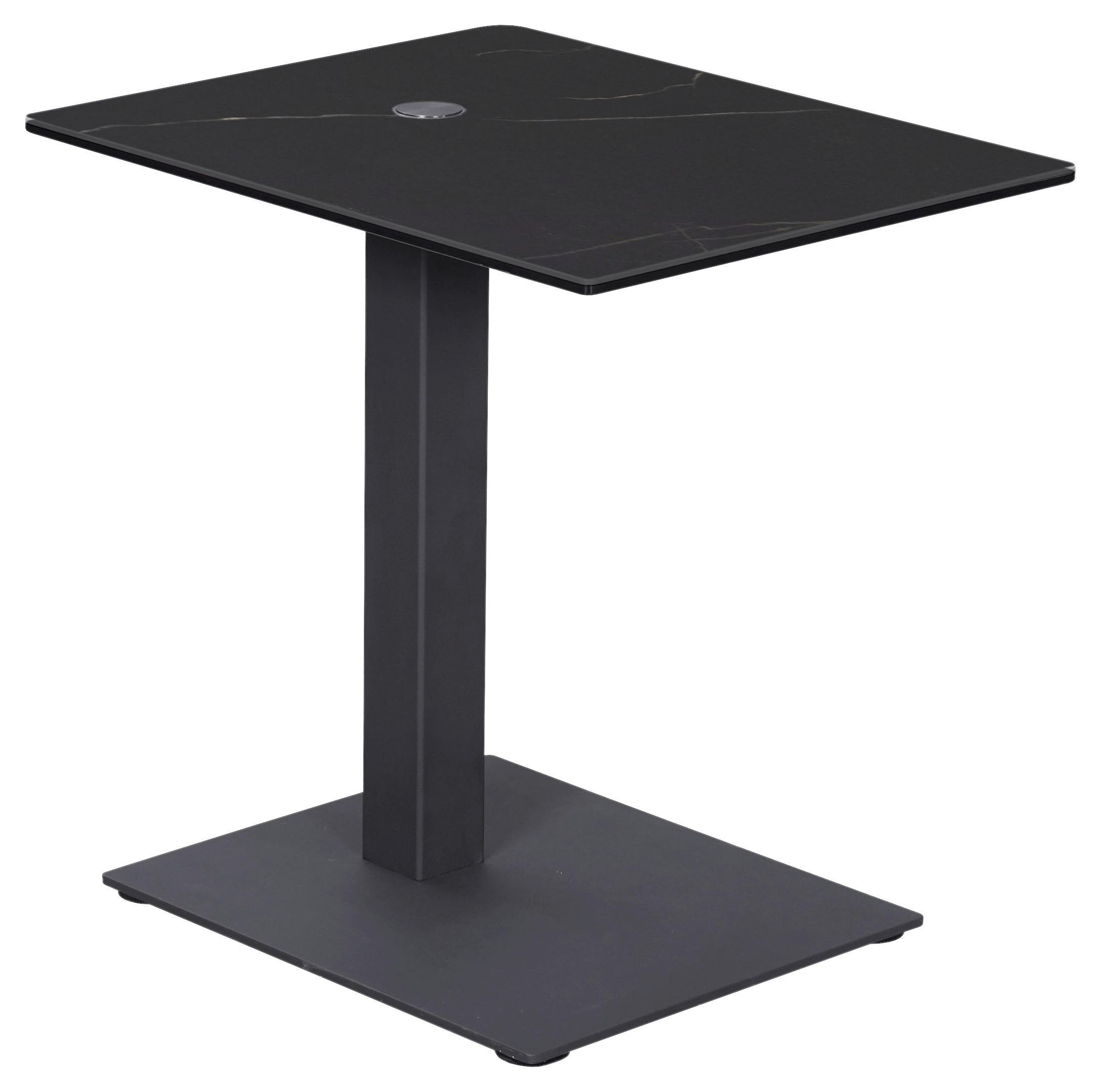 BEISTELLTISCH 45/35/45-65 cm Anthrazit, Schwarz rechteckig  - Anthrazit/Schwarz, Design, Glas/Keramik (45/35/45-65cm) - Dieter Knoll