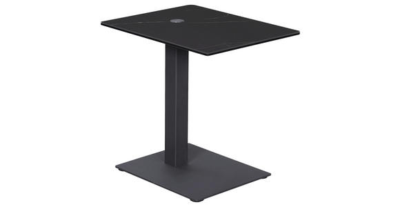 BEISTELLTISCH in Metall, Glas, Keramik 45/35/45-65 cm  - Anthrazit/Schwarz, Design, Glas/Keramik (45/35/45-65cm) - Dieter Knoll