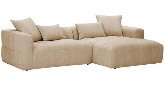 ECKSOFA in Flachgewebe Schlammfarben  280/170 cm  - Schlammfarben/Schwarz, KONVENTIONELL, Kunststoff/Textil (280/170cm) - Carryhome