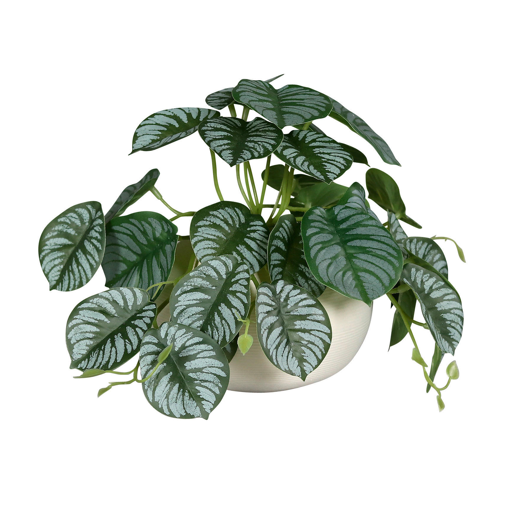 KUNSTPFLANZE 19 cm  - Weiß/Grün, Basics, Keramik/Textil (19cm)