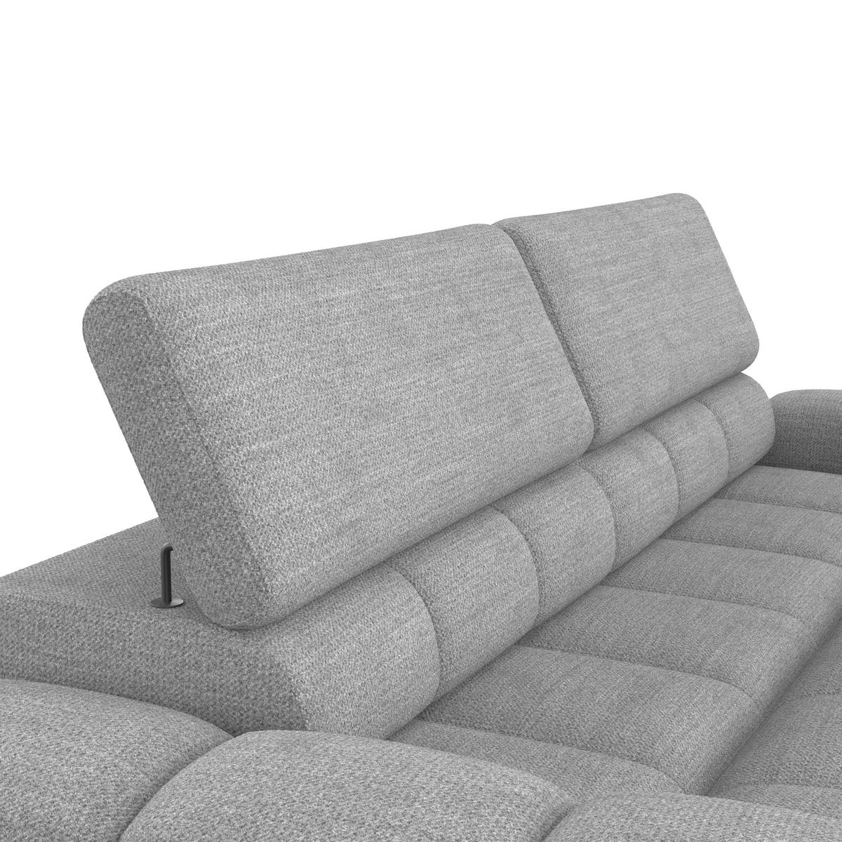 BIGSOFA inkl. mot. Funktion Webstoff Grau  - Schwarz/Grau, Design, Kunststoff/Textil (248/77-97/108cm) - Welnova
